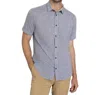 Vustra Linen Short Sleeves Shirt In Light Grey In Grey
