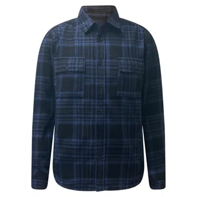 Vustra Men's Blue / Black Boulder Haven Overshirt In Blue/black