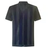 Vustra Men's Blue Eclipse Stripe Flatknit Camp Shirt In Multi