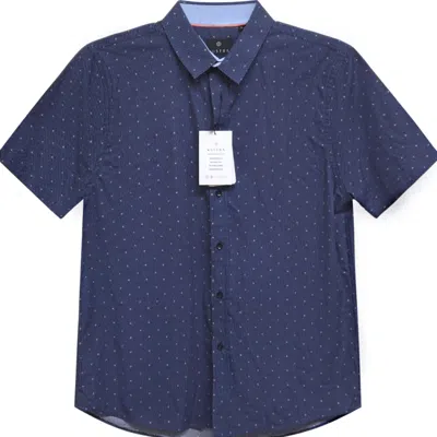 Vustra Men's Blue / White Ocean Drive Button Down Shirt