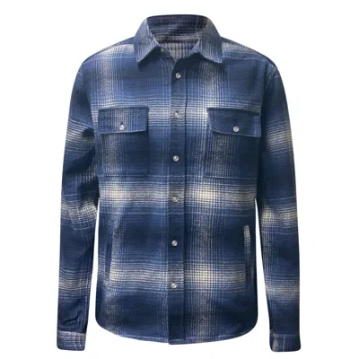 Vustra Men's Blue / White Tahoe Overshirt In Blue/white
