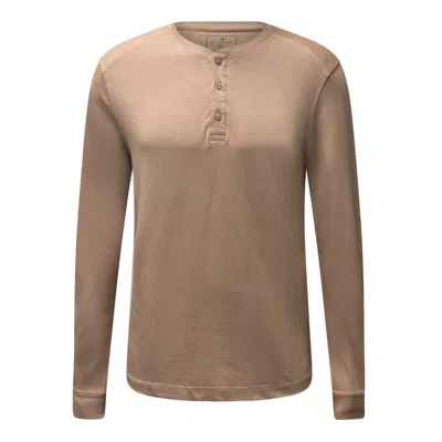 Vustra Men's Brown Gilded Beige Henley