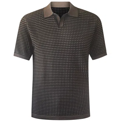 Vustra Men's Brown Olive Cotton Johnny Collar Polo
