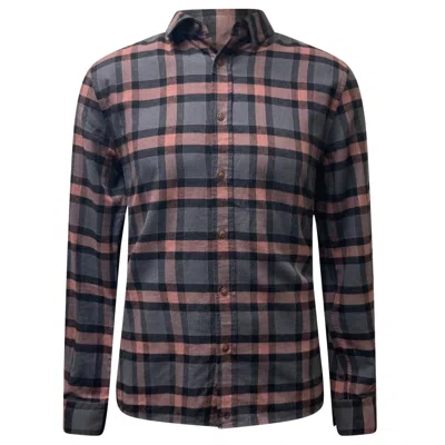 Vustra Men's Grey Ascent Plaid Light Flannel Shirt