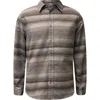 Vustra Men's Grey / Brown Shasta Stripe Button-down Light Flannel Shirt In Grey/brown