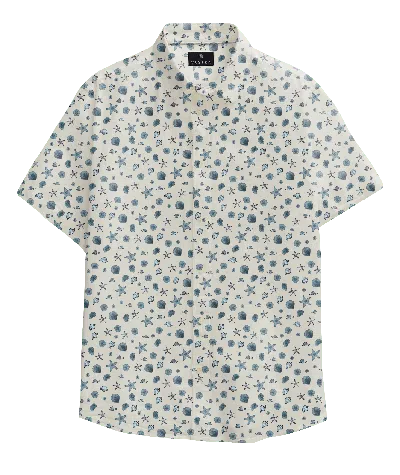 Vustra Men's Nautical Print Short-sleeve Button-down Shirt In Black