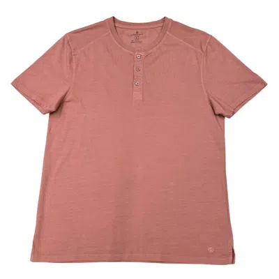 Vustra Men's Pink / Purple / Red Ash Rose Short Sleeve Henley In Pink/purple/red