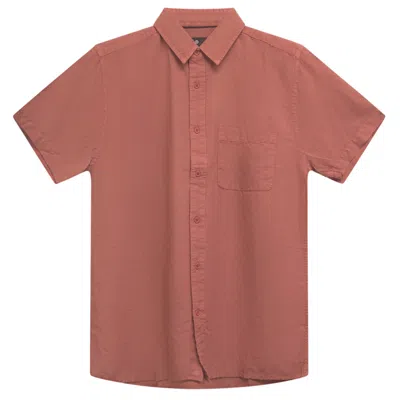 Vustra Men's Red Coral Linen Shirt