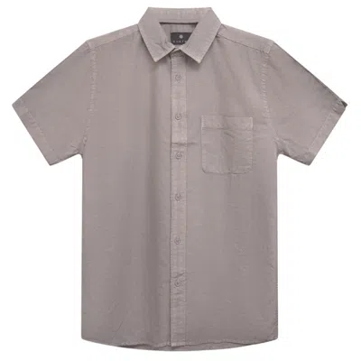 Vustra Men's Stone-grey Washed Linen Shirt In Gray