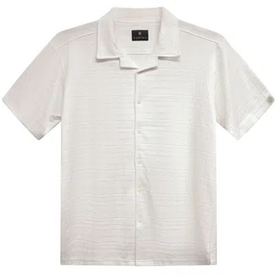 Vustra Men's White The Executive Camp Collar Knitted Shirt In Neutral