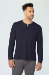 Vustra Polar Night Long Sleeve Henley In Black