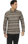 Vustra Shasta Stripe Button-down Shirt In Brown