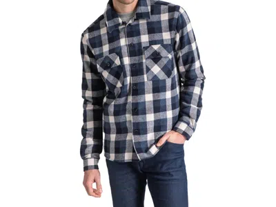 VUSTRA SOFT PLAID OVERSHIRT IN GREY/WHITE/BLACK/NAVY