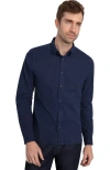 Vustra Storm Blue Button-down Shirt In Navy