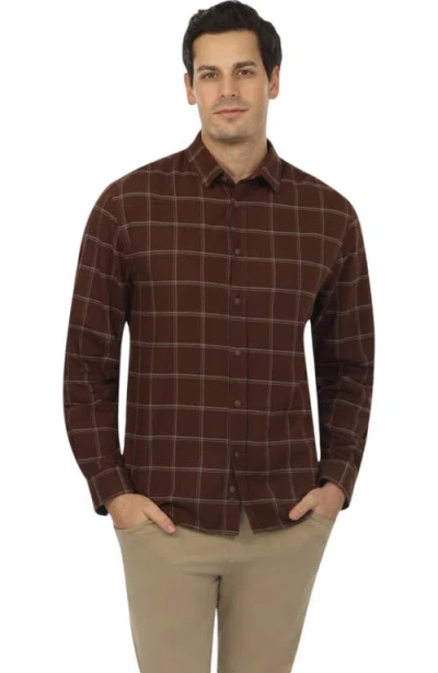 Vustra Teton Plaid Light Flannel Shirt In Brown
