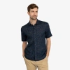 Vustra West Coast Palms Printed Linen Shirt In Blue