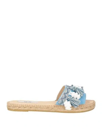 Vv14 Woman Espadrilles Azure Size 11 Textile Fibers In Blue