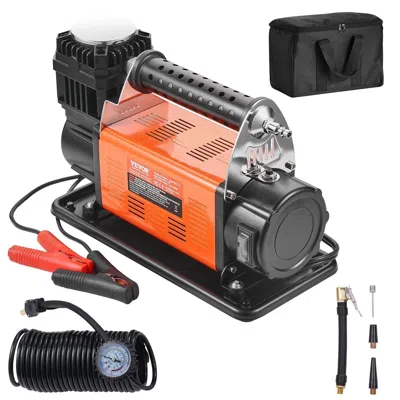 Vvor 12v Portable Tire Inflator, 7.06cfm Air Compressor, 150psi Offroad Air Pump With Adapters For Car Su In Multi