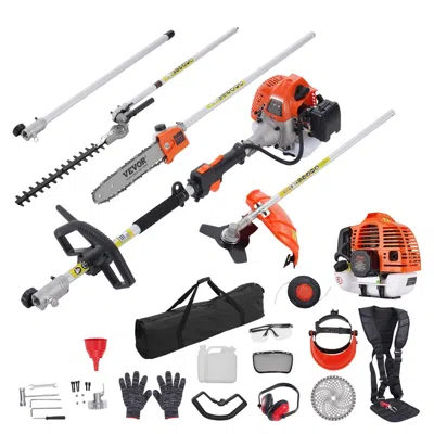 Vvor 33cc 6-in-1 Multi-functional Trimming Tools, Gas Hedge Trimmer, Weed Eater, String Trimmer, Brush Cu