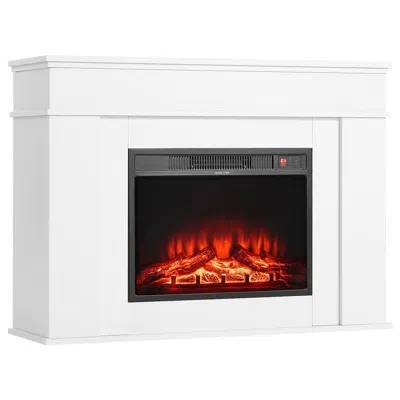 Vvor 43 Inch Freestanding Fireplaces, 1500w 5120btu Fake Electric Fireplace Stove Heater With Mantel, Ove
