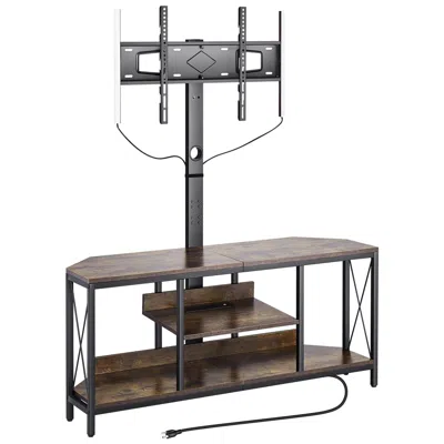 Vvor 45" Tv Stand With Mount For Up To 75 In Tvs, Entertainment Center With Power Outlet & Led Lights, He