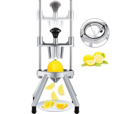 Vvor 4-section Commercial Easy Wedger Stainless Steel Blade Fruit Lime Slicer, Lemon Cutter For Home Bar  In Silver