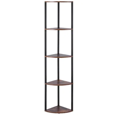 Vvor 5 Tier Corner Shelf Tall Corner Stand With Led Light Narrow Display Rack In Multi
