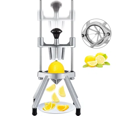 Vvor 8-section Commercial Easy Wedger Stainless Steel Blade Fruit Lime Slicer, Lemon Cutter 8 Wedges For  In Silver