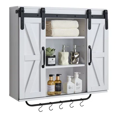 Vvor Bathroom Wall Cabinet, 2 Doors And Adjustable Shelf, Over The Toilet Storage Medicine Cabinet Wall M In White