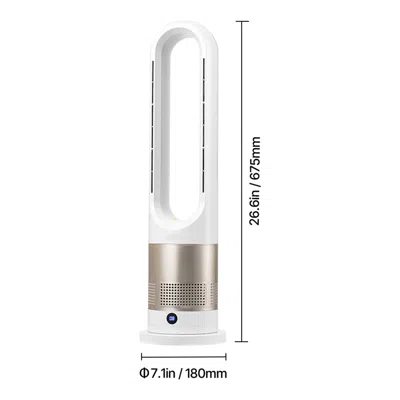 Vvor Bladeless Tower Fan With 15.4 Ft/s Air Velocity, 80° Oscillation, 8-speed Settings, Remote Control,  In White