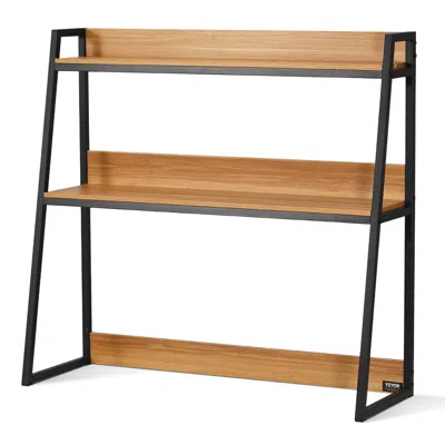 Vvor Desktop Bookshelf, 2-tier Desktop Storage Organizer, 37.4" X 12.6" X 35.4" Office Storage Rack Wood 