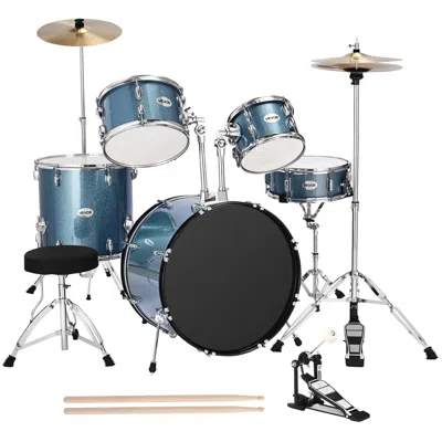 Vvor Drum Set, 5-piece 22 In Junior Drum Sets, Beginner Drums Set With Adjustable Throne, Cymbal, And Dru