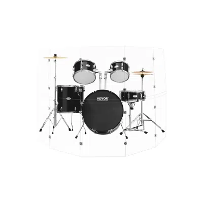 Vvor Drum Shield, 5 Panels 2 Ft X 5 Ft Portable Acrylic Drum Cage With Zinc Alloy Hinges For Church Conce