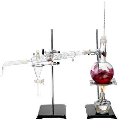 Vvor Essential Oil Distillation Kit, 500ml Distillation Apparatus, 3.3 Boro Lab Glassware Distillation Ki In Silver