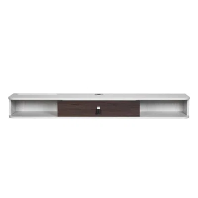 Vvor Floating Tv Stand, 55 In Wall Mount Entertainment Center With Cable Hole, Modern Floating Tv Shelf W In Gray