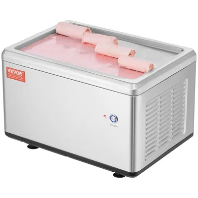 Vvor Fried Ice Cream Roll Machine, 12.6" X 8.5" Stir-fried Ice Cream Pan, Stainless Steel Rolled Ice Crea