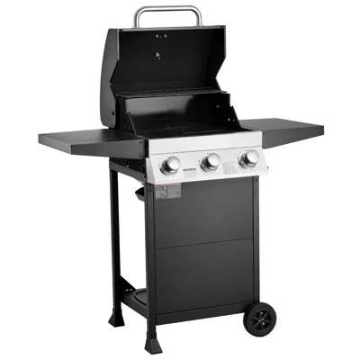 Vvor Gas Grill, 3 Burner Propane Gas Grill With Spacious 338 Sq. In Grilling Area, Carbon Steel Enamel Gr