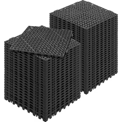 Vvor Interlocking Tile 55pcs Black, Drainage Tiles 12" X 12" Splicing, Soft Pvc Interlocking Drainage Flo