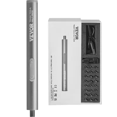 Vvor Mini Electric Screwdriver, 4v Cordless Precision Screwdriver Set With 24 S2-steel Bits, 350mah Manua In Silver