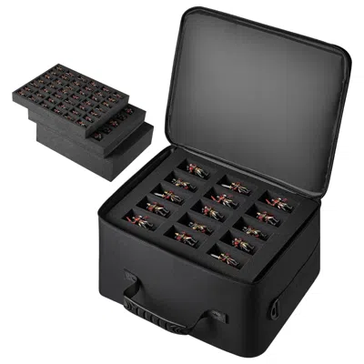 Vvor Miniature Storage Carrying Figure Bag, Fits For 1:500-1:750 Scale Models, Miniature Transport Bag Wi In Black