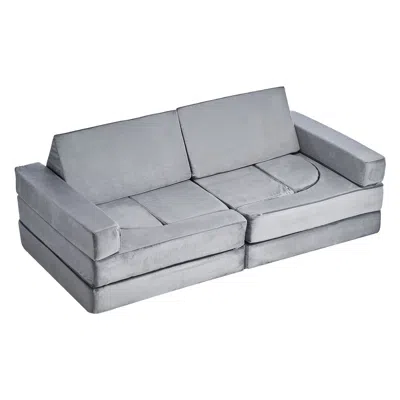 Vvor Modular Kids Play Couch, Sectional Toddler Sofa With Armrests, 28d Sponge & Short Pile, Convertible 