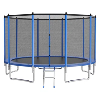 Vvor Outdoor Trampoline, 15ft Round Recreational Trampoline With Enclosure Net, Astm Approved, Heavy Duty
