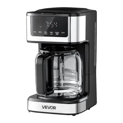 Vvor Programmable Coffee Maker, 12 Cup Programmable Drip Coffee Makers With Touch Screen, 4-hour Keep War In Black