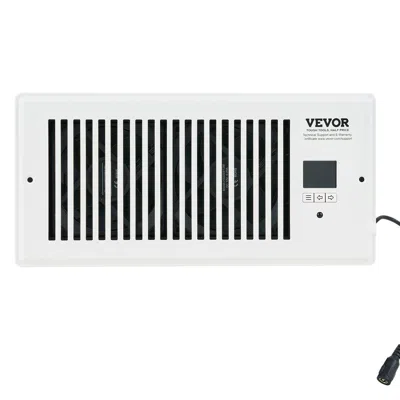 Vvor Register Booster Fan, Quiet Vent Booster Fan Fits 4' X 10' Register Holes, With Remote Control And T In White