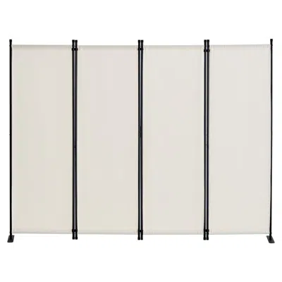 Vvor Room Divider, 4 Panel Room Dividers And Folding Privacy Screens, Fabric Partition Room Dividers For  In Neutral