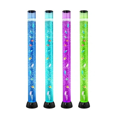 Vvor Sensory Bubble Tube Lamp, 4 Ft Bubble Fish Tube, Sensory Aquarium Lamp With 10 Floating Fish & 16 Co