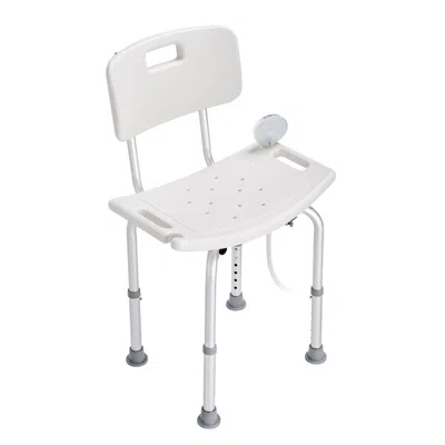 Vvor Shower Chair, Shower Seat With Back, Adjustable Height Shower Stool, Shower Chair For Inside Shower  In White