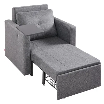 Vvor Sleeper Sofa Bed, Convertible Sleeper Bed With Side Pocket, Pillow, Armrest And Desk Board, 5 Adjust