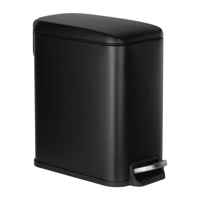 Vvor Slim Bathroom Trash Can, 11.4 X 5.71 X 10.7 Inch Small Bedroom Trashcan With Step Pedal & Soft Close In Black