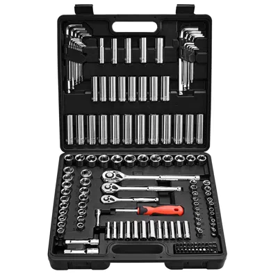 Vvor Socket Set, 149 Pieces, 3/8 & 1/4 & 1/2 Inch Drive Socket And Ratchet Set, Sae And Metric, Deep And  In Black
